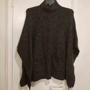 💕MICHAEL KORS💕 Knit Soft Cozy Turtleneck Poncho ~ Derby Gray Small NWT